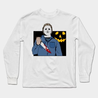 Michael Myers with Pumpkin Long Sleeve T-Shirt